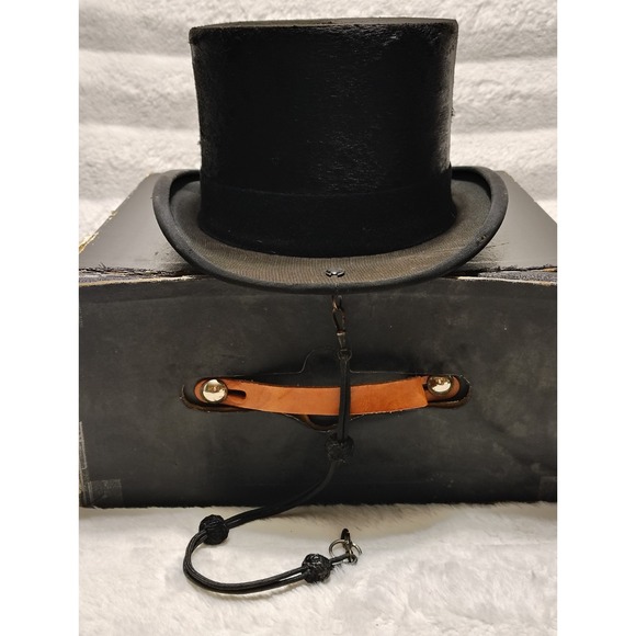 Vintage Beaver Top Hat Equestrian Correct Riding Apparel Made Holland 21" Antiqu - Picture 5 of 12